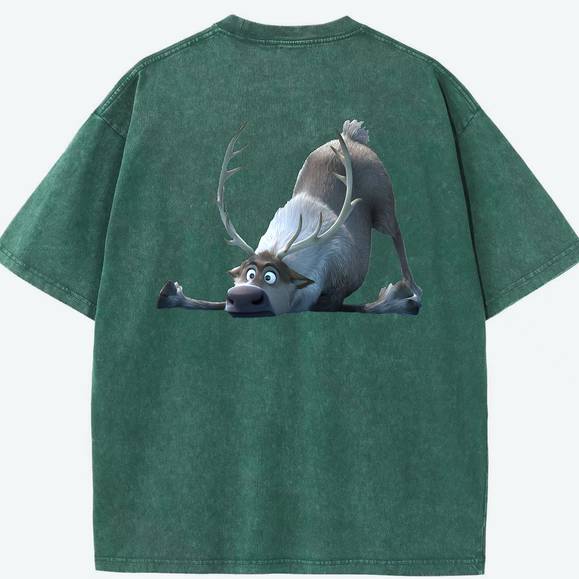 （画像用） アナと雪の女王 アンナ エルサ Frozen Anna Elsa 綿100% ヴィンテージ風 半袖Tシャツ（背面プリント）